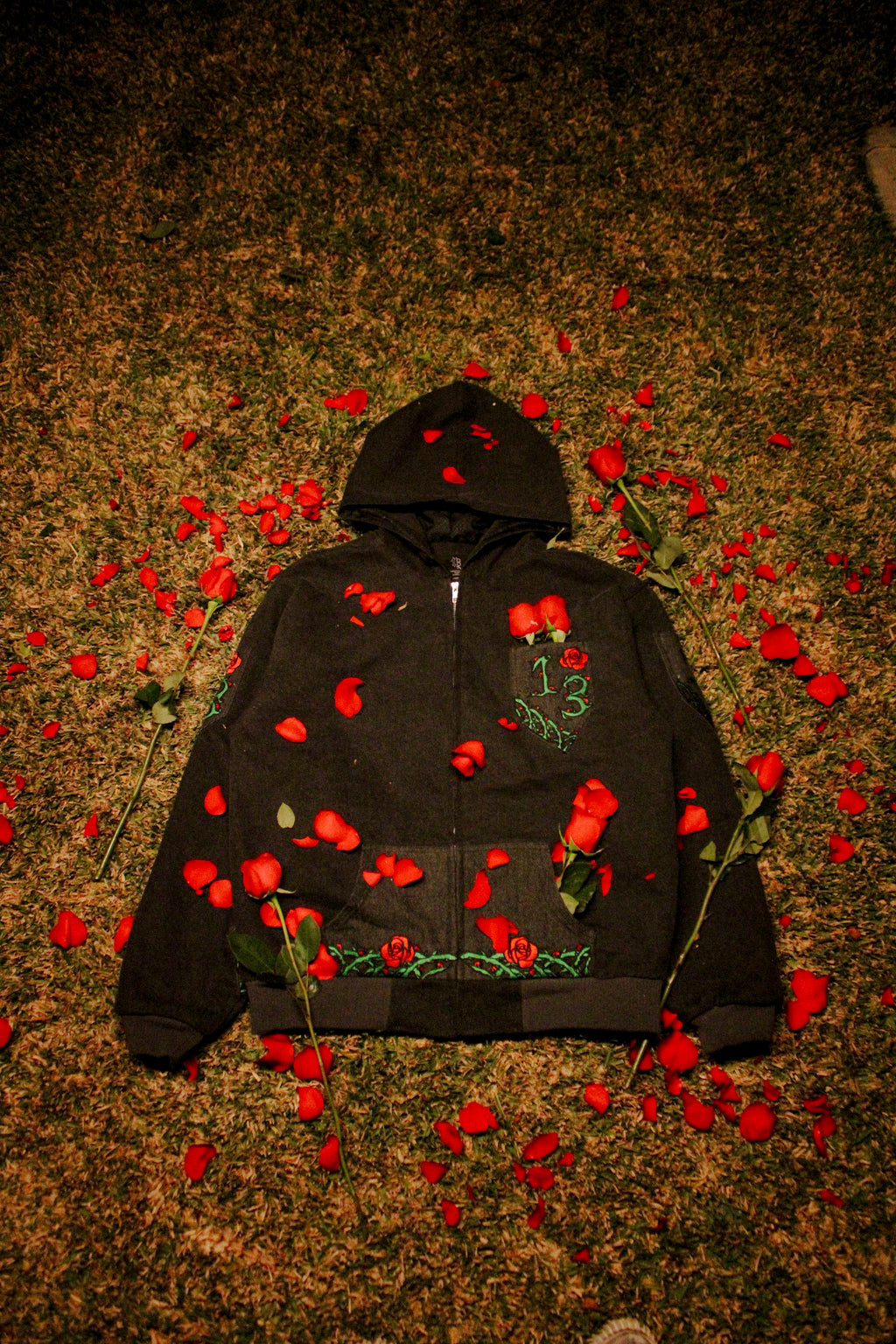 Rose Denim Hoodie