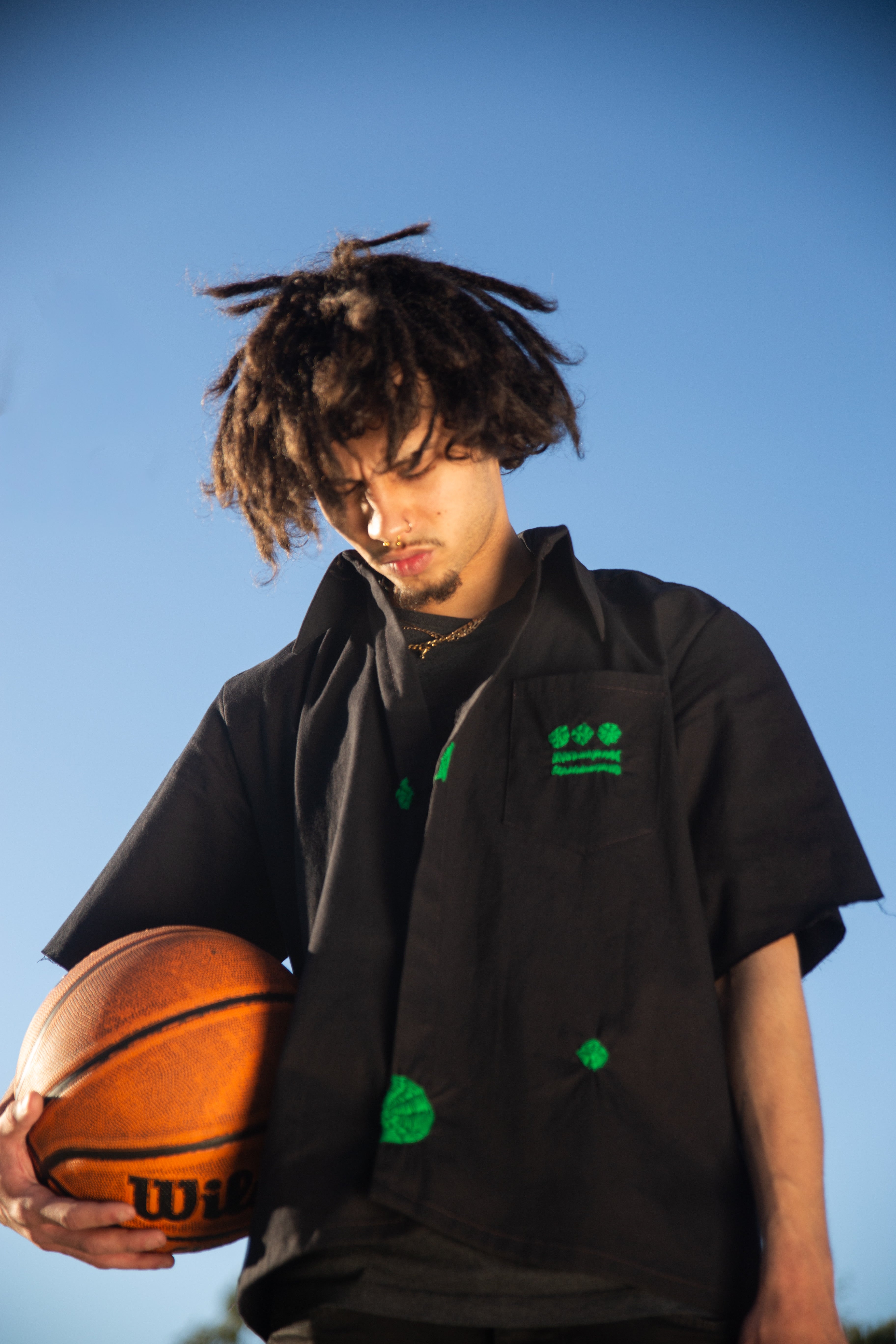 Polka Dot Short Sleeve Button Up